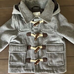 JANIE and JACK wool Jacket 12-18M Grey with removable hood